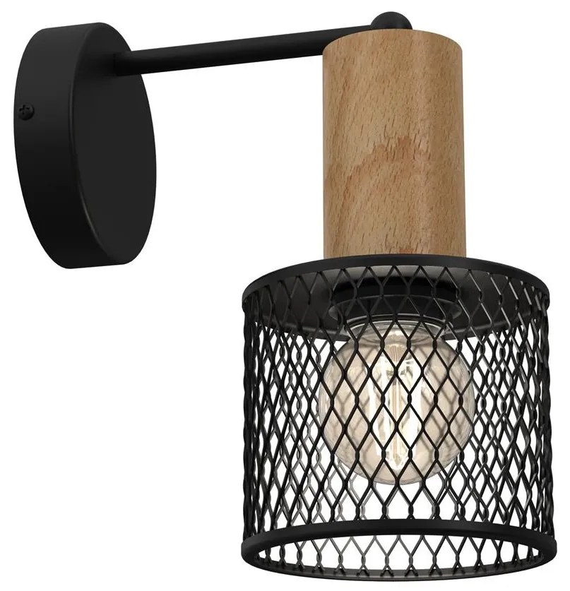 Milagro Fali lámpa SOBRESA 1xE27/60W/230V fekete/fa MI2044