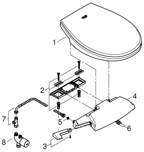 GROHE 39648SH0 - BAU CERAMIC kézi bidéülőke, DuroWhite (tartós fehér)