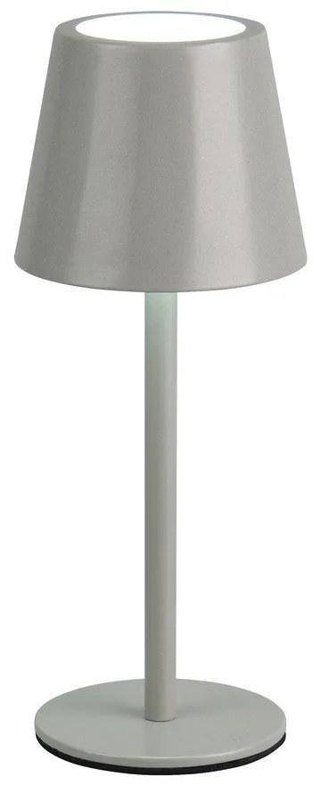 Szürke LED asztali lámpa fém búrával (magasság 21 cm) Diaz – Trio