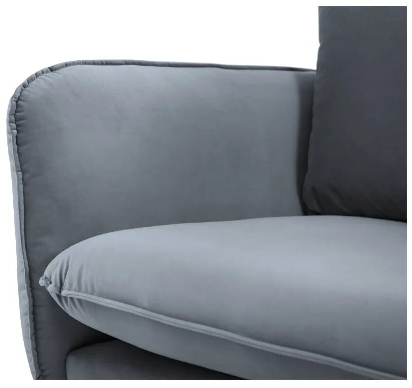 Vienna szürke bársony kanapé, 200 cm - Cosmopolitan Design