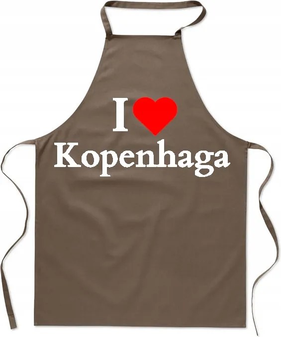 Konyhai kötény nyomtatás I Love Koppenhága Dánia