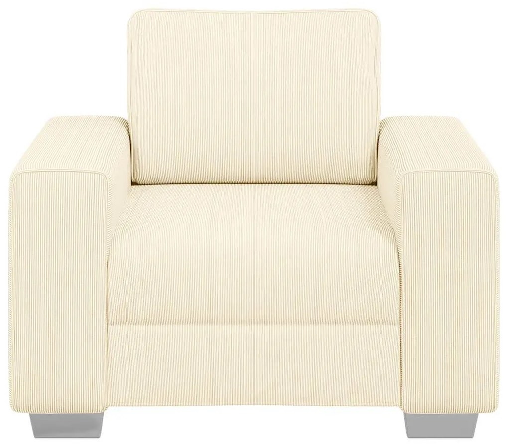 krémszínű kordbársony szövet kanapéfotel 60 cm