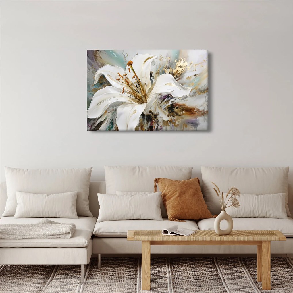 Kép - Absztrakció liliommal (90x60 cm)