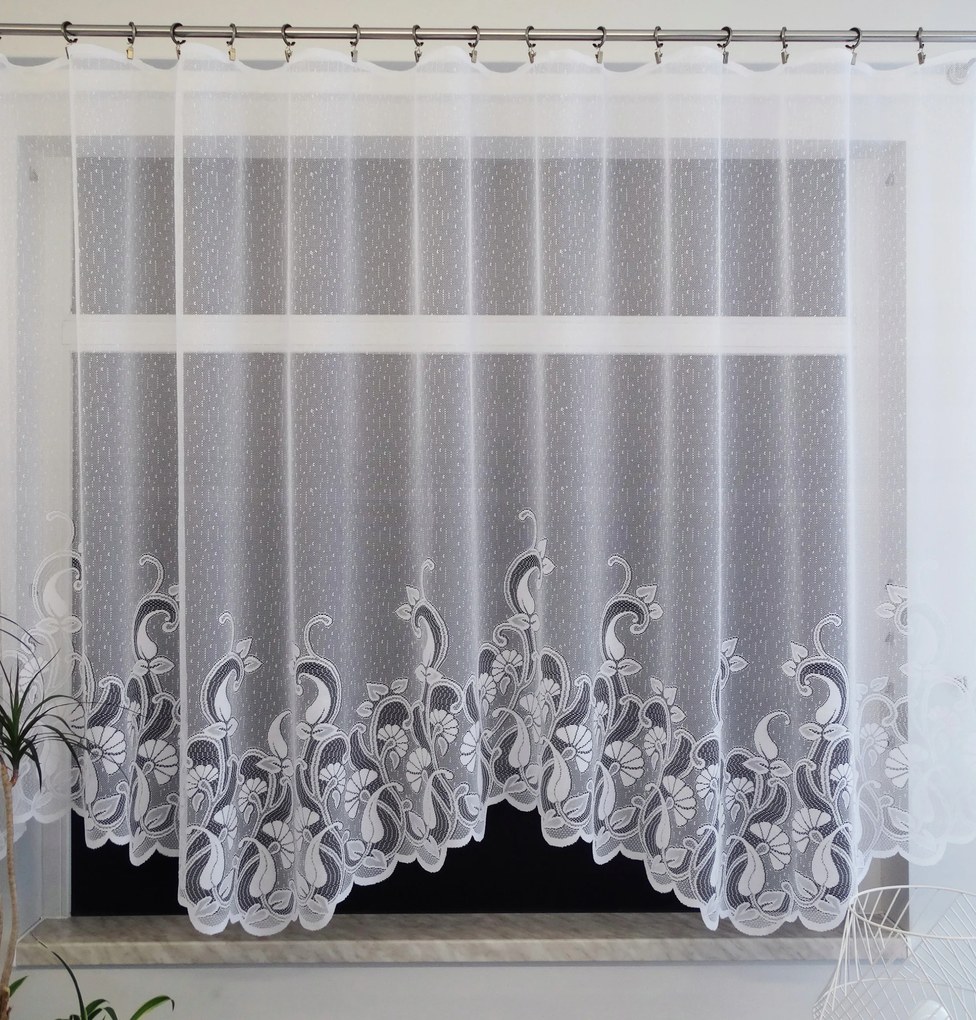 Mg Függöny 623/520 Fehér Hullám 380X150 kész szalag