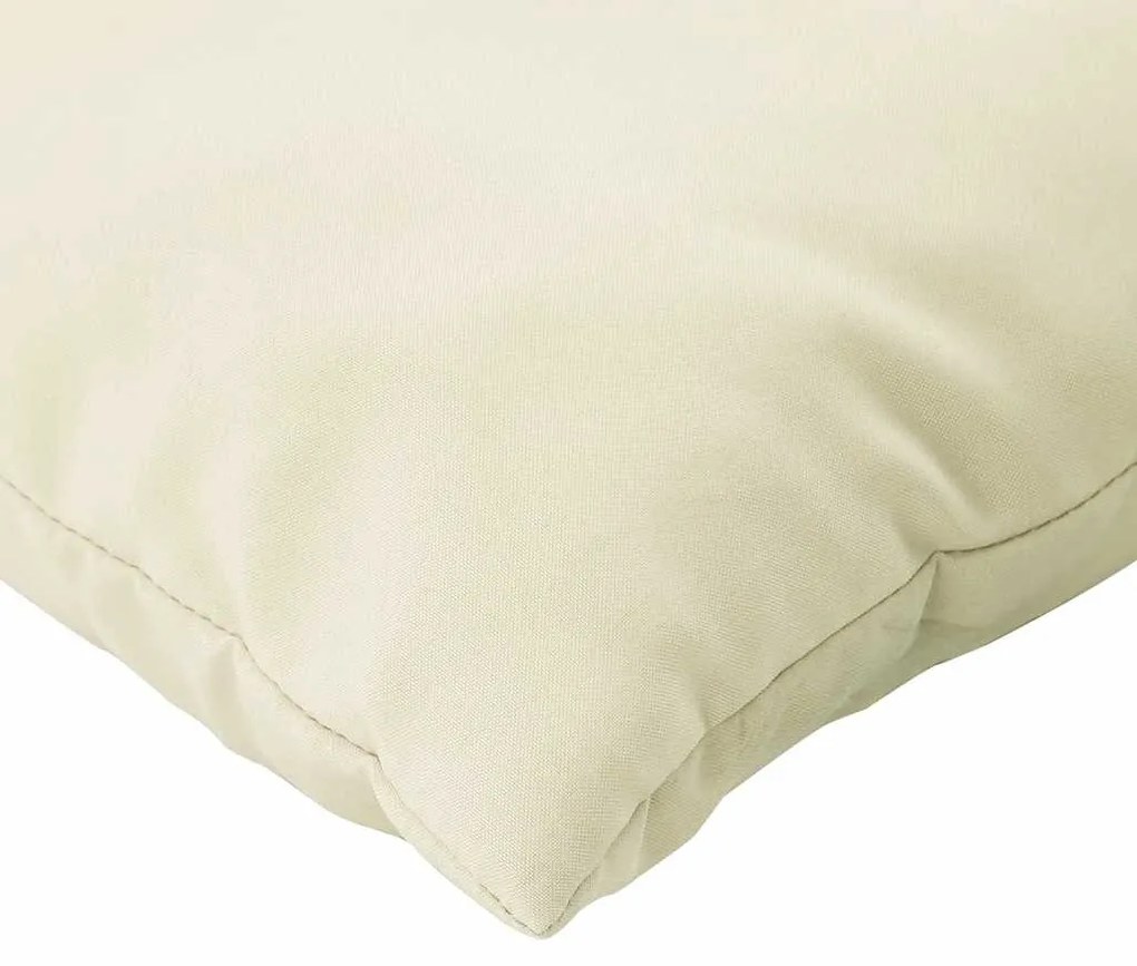 2 db krémfehér szövet raklapkanapé-párna