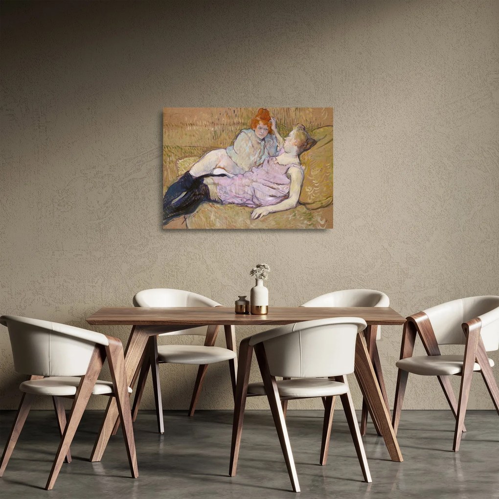 Üveg kép - Henri de Toulouse-Lautrec, The Sofa, reprodukciók (70x50 cm)