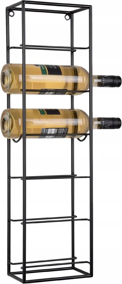 Bortartó Fali Akasztó Fém Fekete 6 Palackhoz 66 X 12 X 18 CM