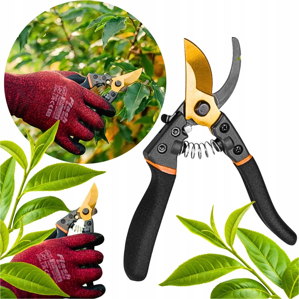 Metszőolló Kerti Kézi Bokorvágó Olló Virágágak Kézi Erős