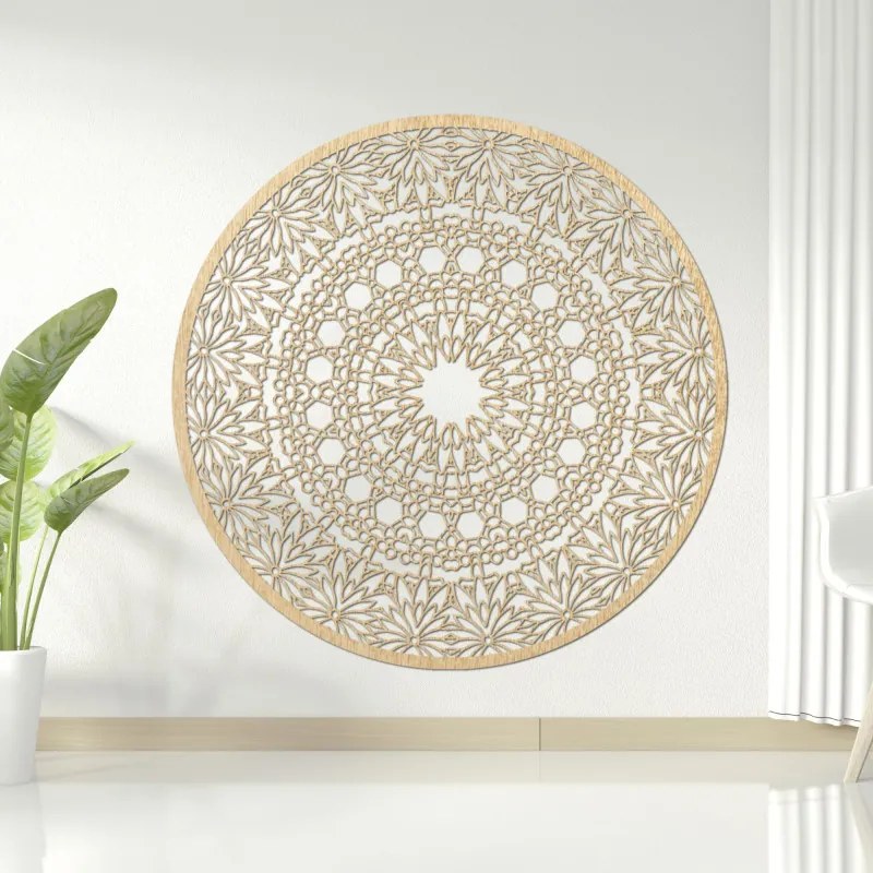 Fából készült mandala a falon | POIET