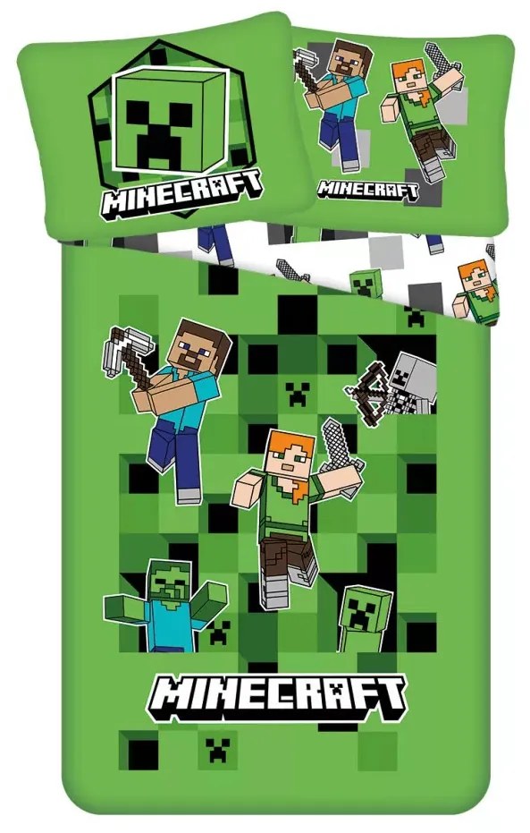 Minecraft Out of the Box ágyneműhuzat 140×200cm, 70×90 cm microfibre