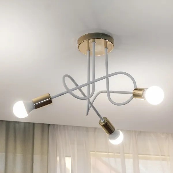 Ráépíthető csillár OXFORD 3xE27/15W/230V arany/fehér