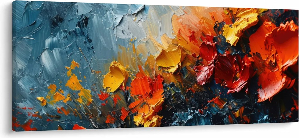 Kép - Virágok absztrakt festménye III. (120x50 cm)