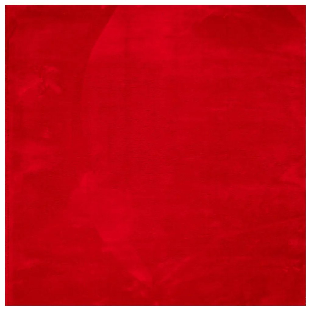 HUARTE piros rövid szálú puha és mosható szőnyeg 160 x 160 cm