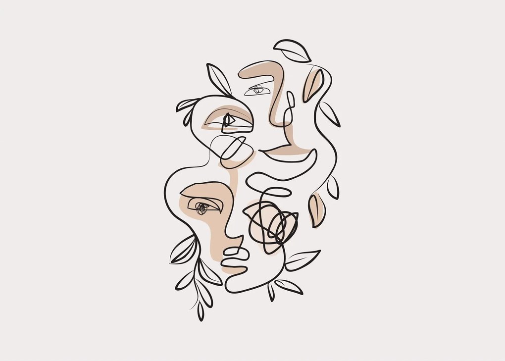 Üveg kép - Line art arckezelés (70x50 cm)