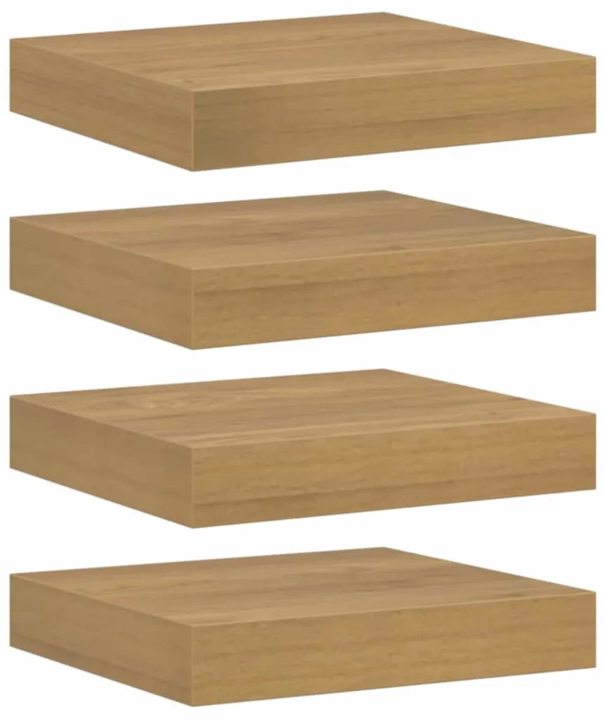 vidaXL Falpolc Falra szerelhető 4 pcs Barna 23 x 23,5 x 4 cm Faanyag
