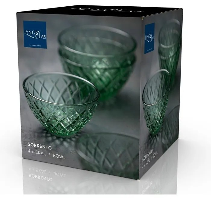 Zöld üveg tálka szett 4 db-os 325 ml Sorrento – Lyngby Glas