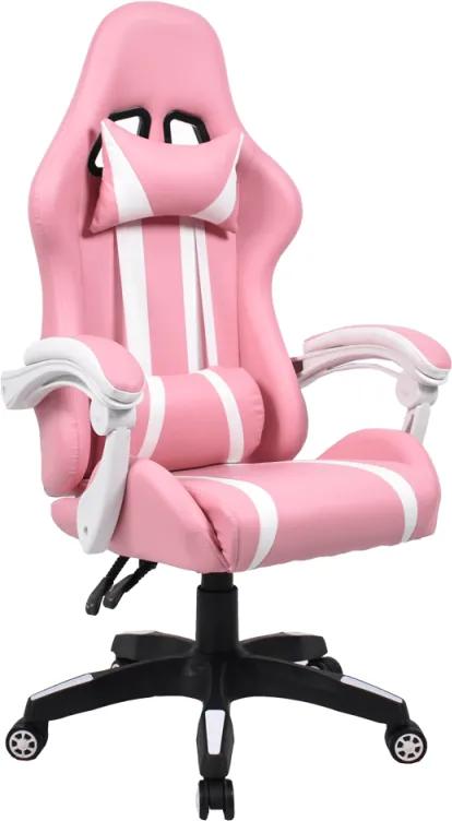 Irodai|gamer szék, rózsaszín|fehér, PINKY