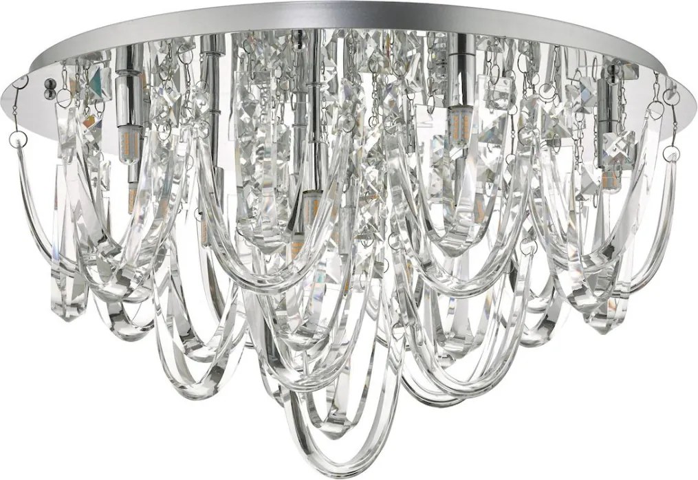 DAR LIGHTING ROX4850 ROWENNE Kristály Mennyezeti Lámpa Csiszolt Króm G9 IP20
