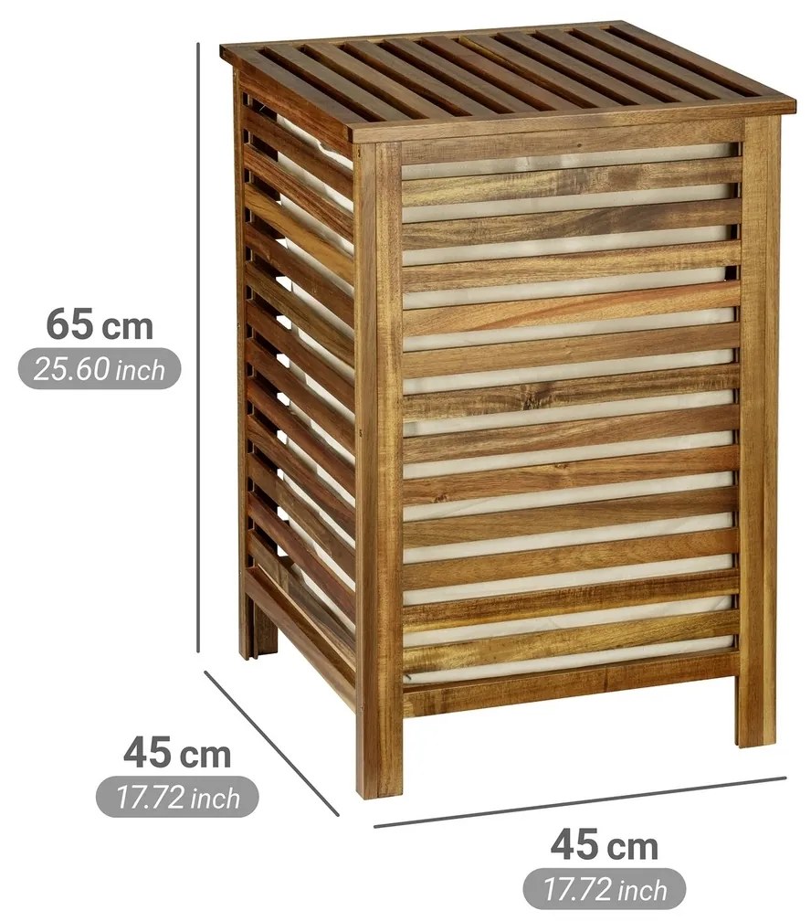 Wenko Fondi akácfa szennyeskosár 56 l