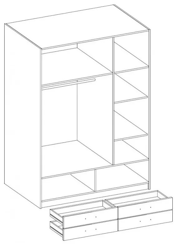 ANIMAL ruhásszekrény, 135x194 cm, bükk