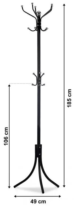 Praktikus ruhatartó állvány fekete színben