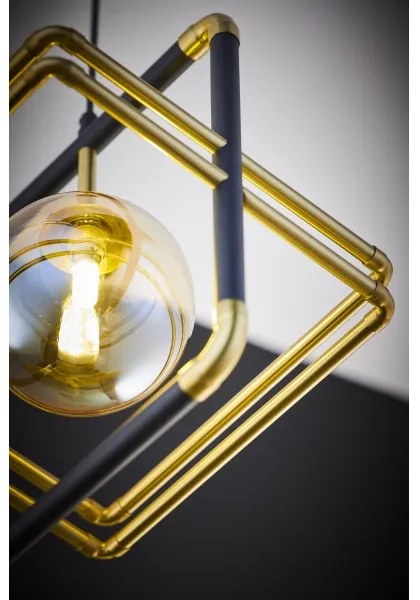 Jupiter 2025 - Csillár zsinóron FIORI 1xG9/10W/230V fekete/arany/bézs