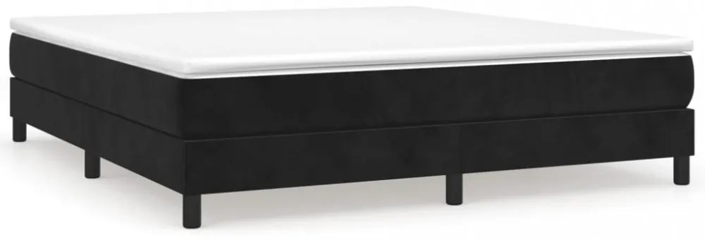 fekete bársony rugós ágykeret 180 x 200 cm