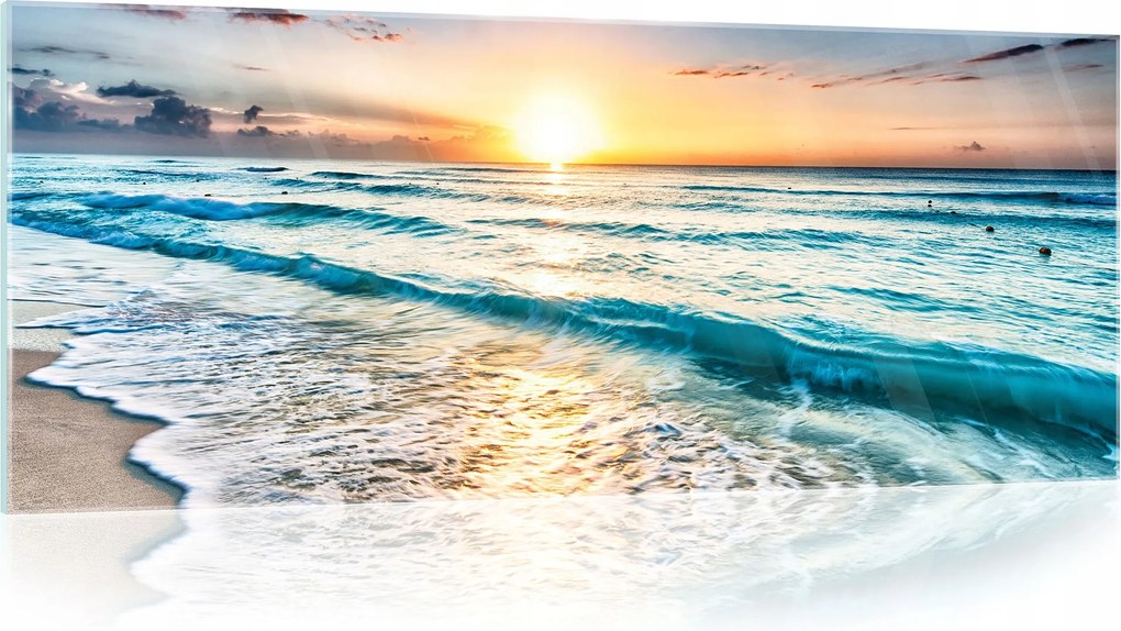 Üvegfestmény Tengerpart Természet Fürdőszoba Konyha 125x50