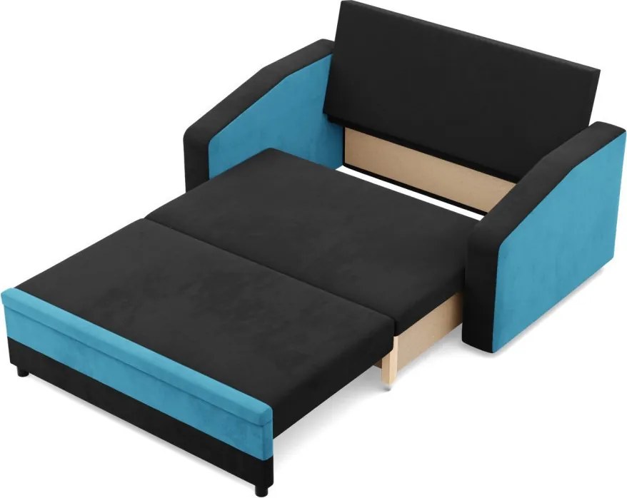 Hewlet kanapé, szövet anyag, fekete - kék