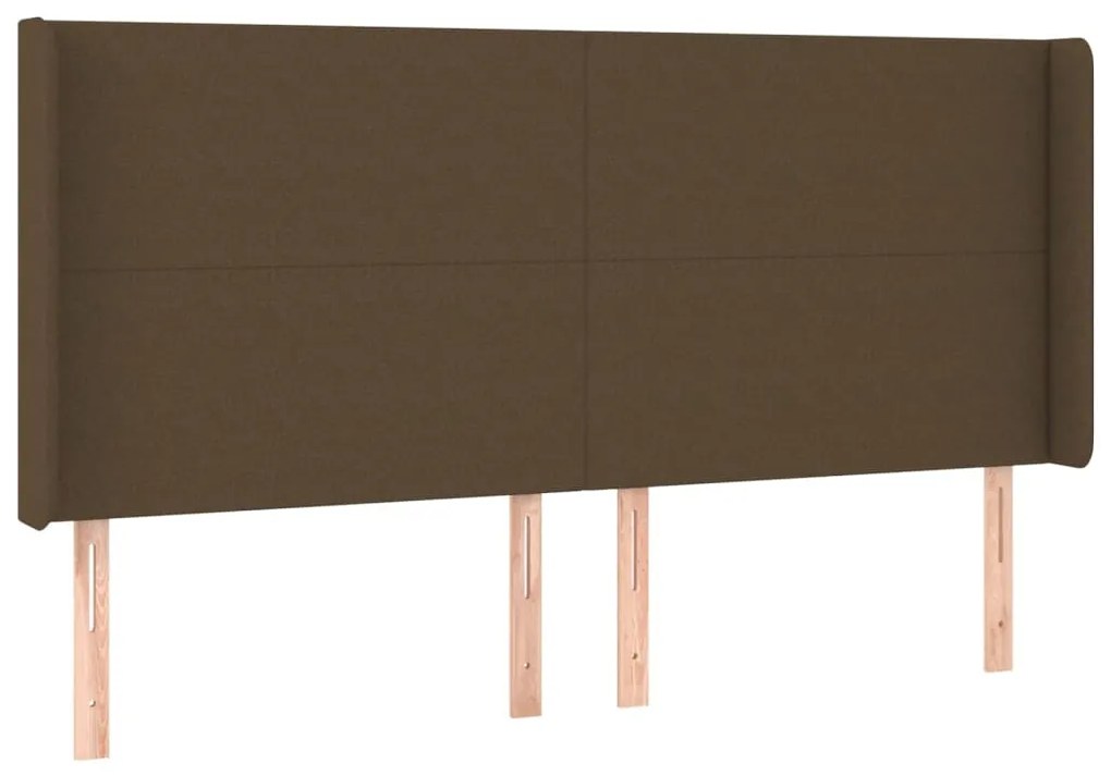 sötétbarna szövet LED-es fejtámla 183x16x118/128 cm