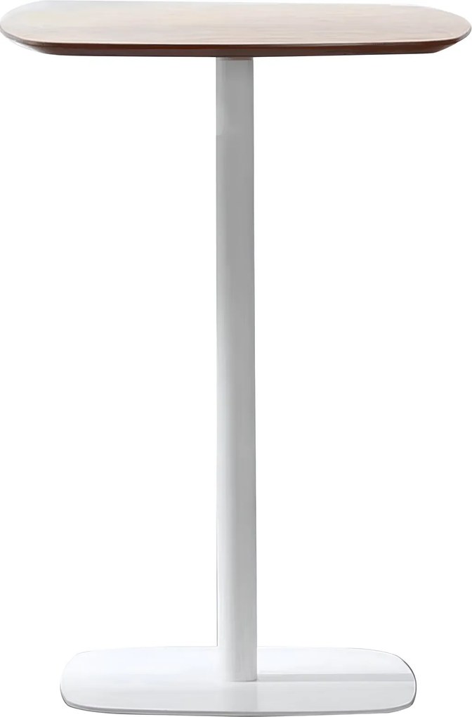 Bárasztal, tölgy/fehér, MDF/fém, átmérő 60 cm, HARLOV