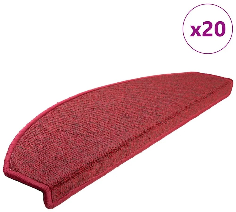 20 db bordeaux piros lépcsőszőnyeg 65x24x4 cm