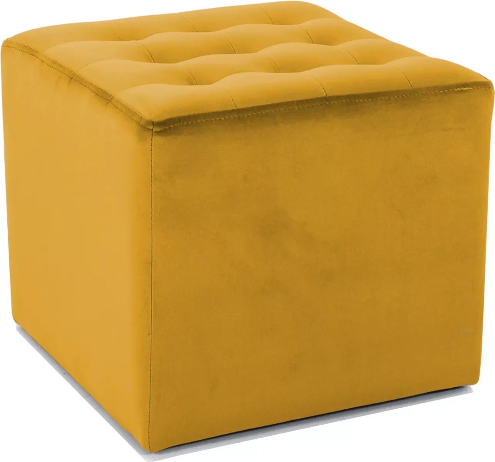Mustárszínű LORI VELVET puff