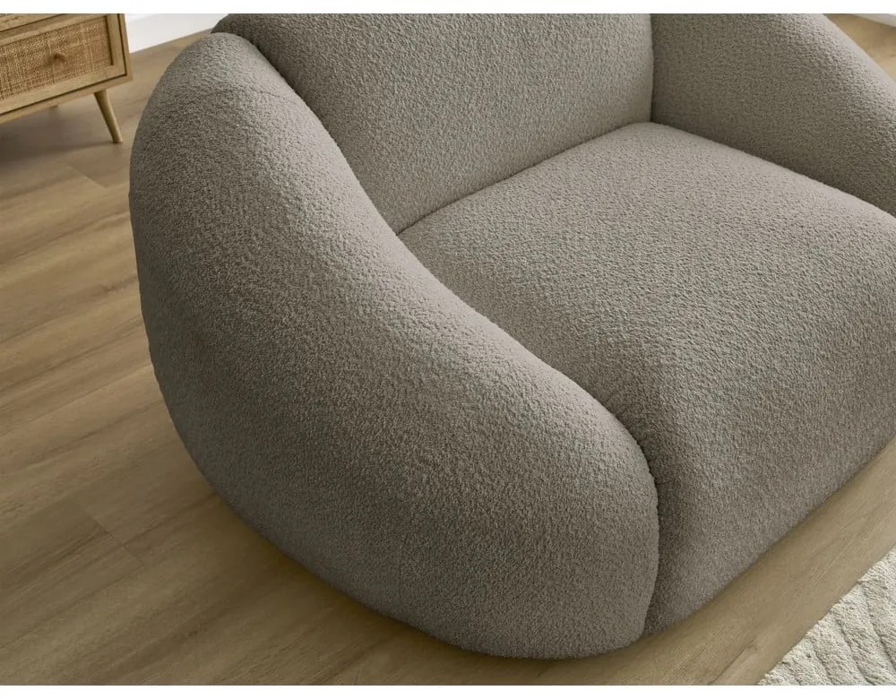 Szürkésbarna buklé fotel Tina – Bobochic Paris