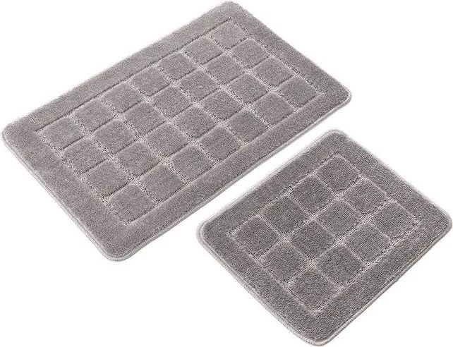 Szürke fürdőszobai kilépő szett 2 db-os 50x80 cm Kareli – Foutastic