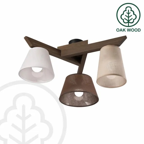Brilagi - LED mennyezeti lámpa ANTHONY 3xE14/40W/230V tölgy-dió