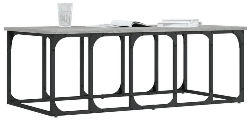 Szürke sonoma színű szerelt fa dohányzóasztal 100x50x35,5 cm