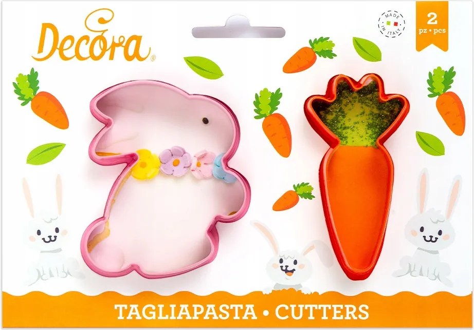 Decora sárgarépa és nyuszi forma 2 db