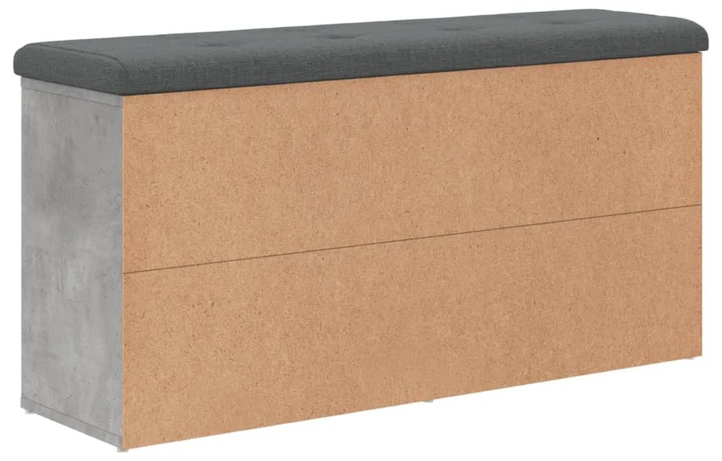 betonszürke szerelt fa cipőtároló pad 102 x 32 x 50 cm