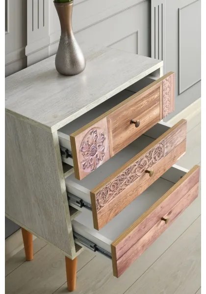 LIZA komód 68x50 fehér/barna