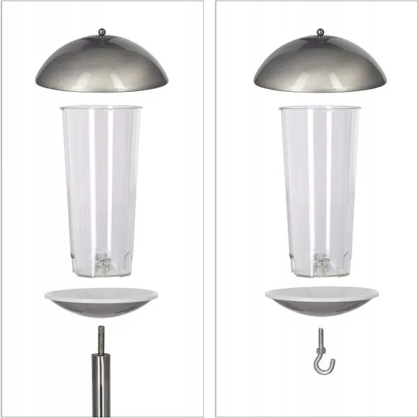 Madáretető állványon, ezüst Gr96