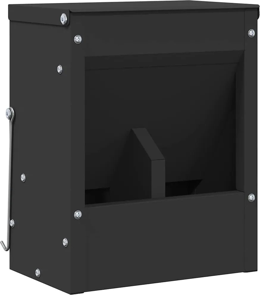 vidaXL Nyúl Etető Fekete 20 x 12,5 x 25 cm Hidegen Hengerelt Acél