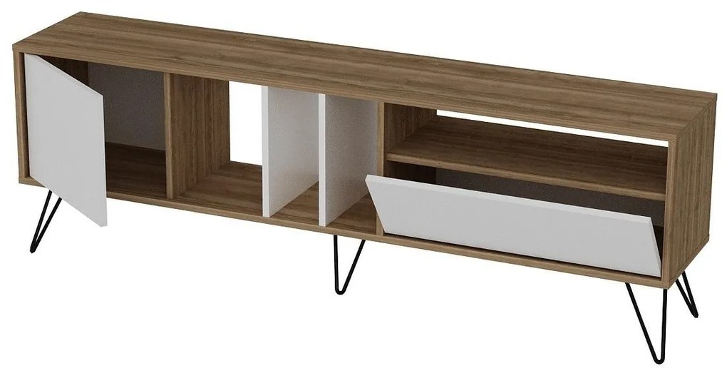 TV asztal/Szekrény Mistique 180 (dió + fekete + fehér) . 1102366