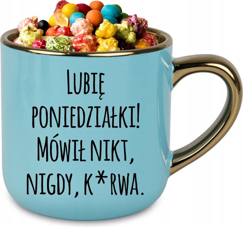 Bögre Elegant XXL Kék 400ml Kerámia Ajándék Szeretem A Hétfőket