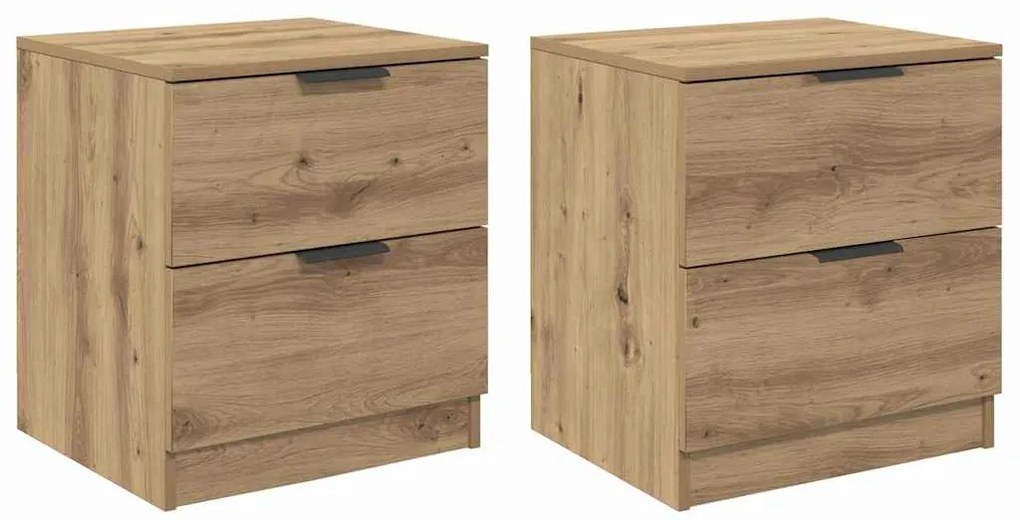 Éjjeliszekrény 2 pcs kézműves tölgy 45 x 39 x 50 cm Faanyag