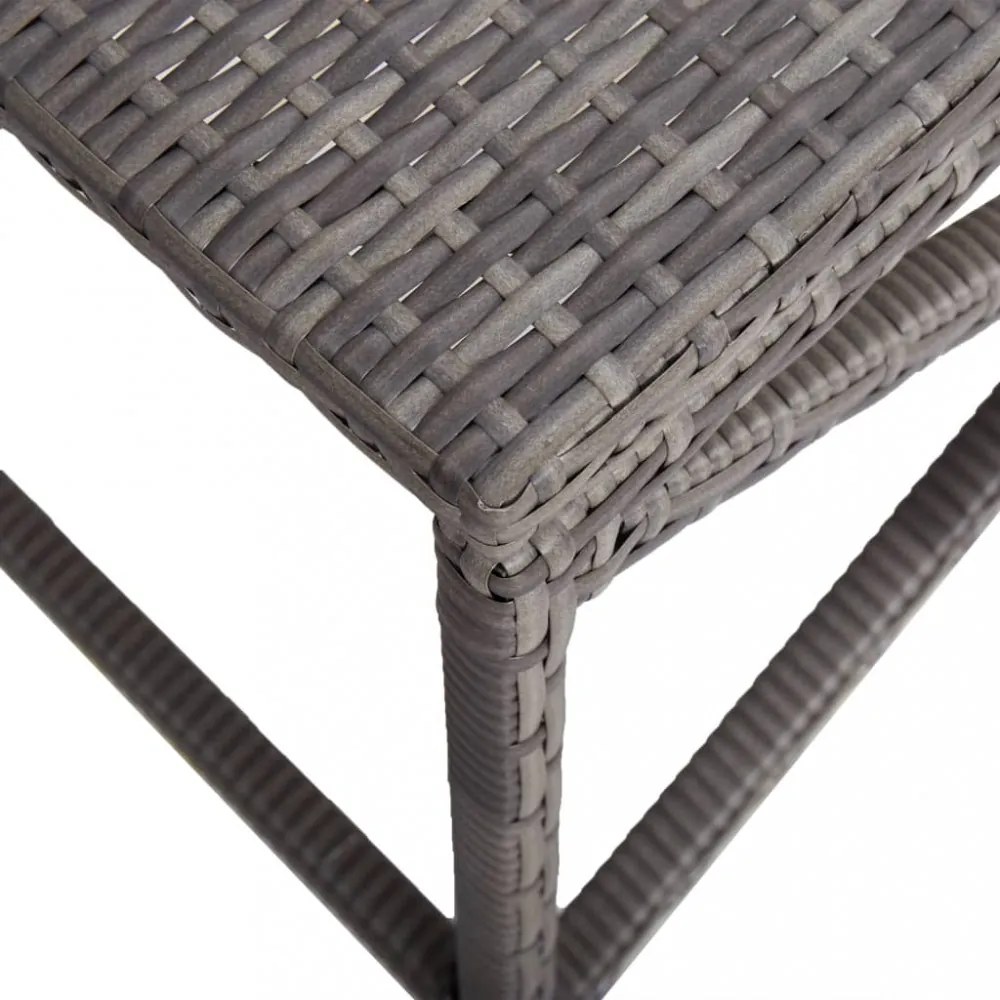 szürke polyrattan kerti pad 120 cm