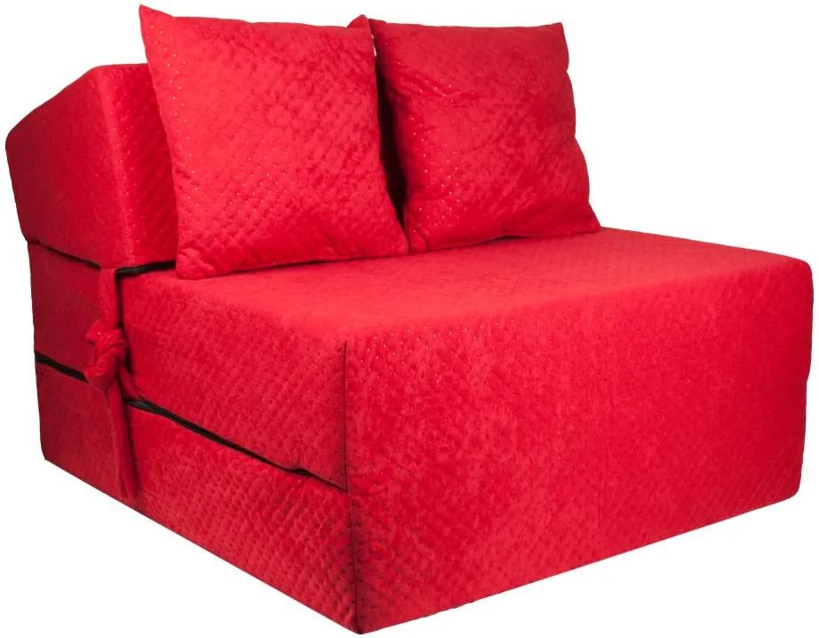 FI Strukturált összehajtható matrac - 200x15x70 cm Szín: Piros
