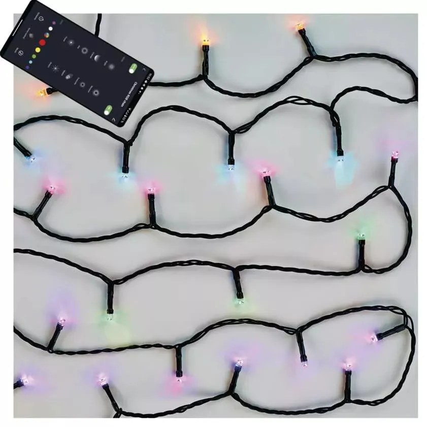 GoSmart LED karácsonyi fényfüzér, 12m, kültéri és beltéri, RGB, programokkal, időz,wifivel