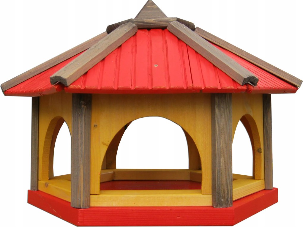 Nagy méretű fa madáretető a kertbe K50