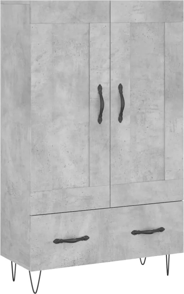 vidaXL betonszürke szerelt fa magasszekrény 69,5 x 31 x 115 cm